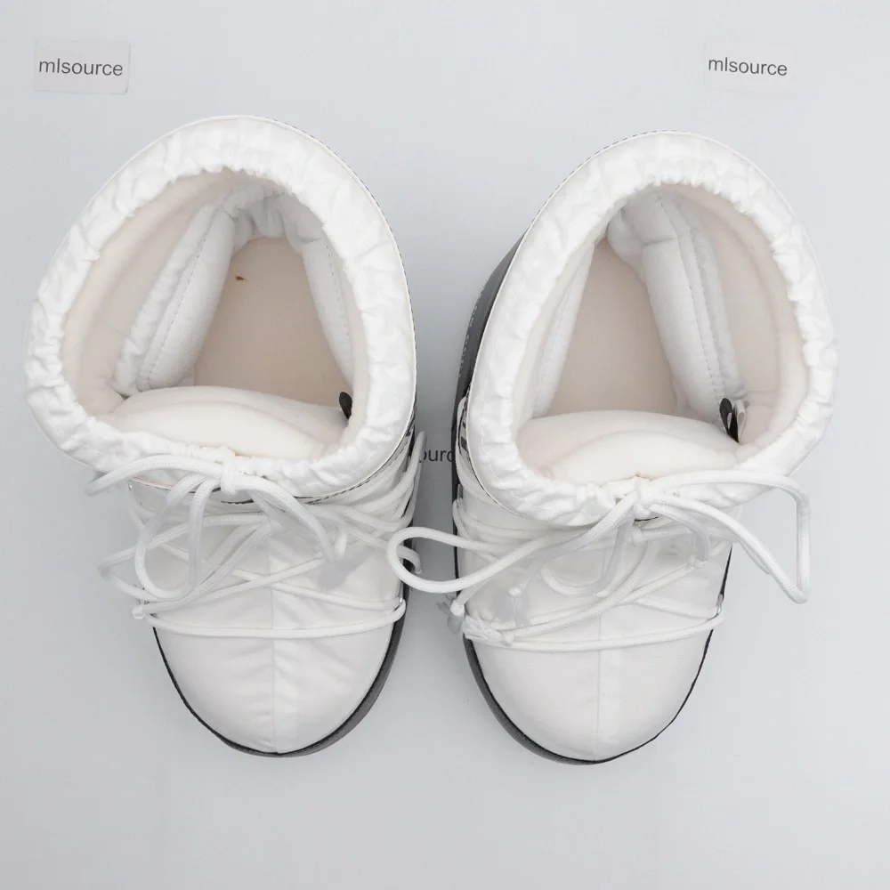 NEW Moon Boot Icon Low Nylon Winter Snow Boots White/Black